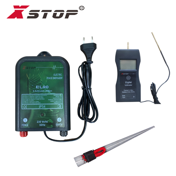 fencing, trellis & gates 230v main power 0.6 joules electronic fence energizer el90 + earth stake dc001+volt tester et050
fencing, trellis & gates 230v main power 0.6 joules electronic fence energizer el90 + earth stake dc001+volt tester et050