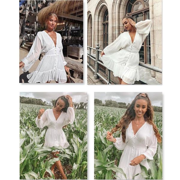 casual dresses plunge v neck women's summer dress white lace long sleeve elegant mini beach wedding party women ruffle robe, Black;gray
casual dresses plunge v neck women's summer dress white lace long sleeve elegant mini beach wedding party women ruffle robe, Black;gray