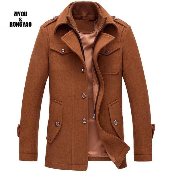 men's wool & blends men winter coat fashion turn-down collar warm thickness woolen pea male trench overcoat, Black
men's wool & blends men winter coat fashion turn-down collar warm thickness woolen pea male trench overcoat, Black