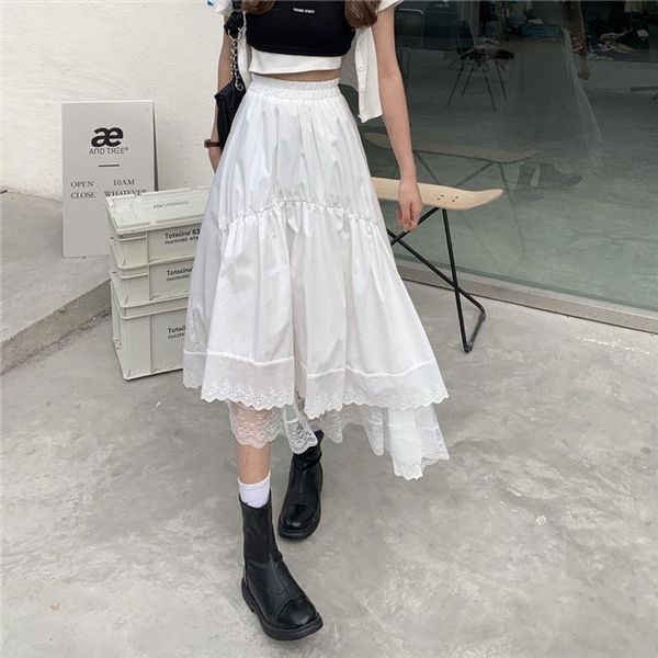 black gothic lace stitching women skirts irregular pleated white vintage high waist long midi korean solid harajuku summer
black gothic lace stitching women skirts irregular pleated white vintage high waist long midi korean solid harajuku summer