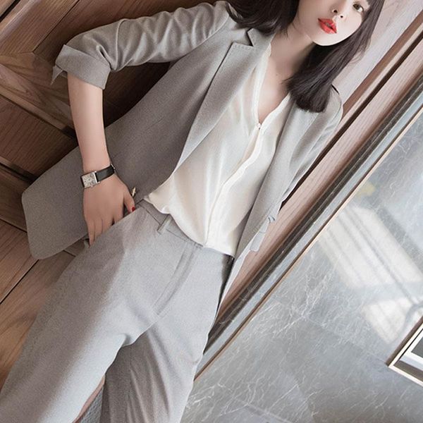 women's suits & blazers suit 2021 autumn casual fashion comfortable slim slimming loose small two-piece clothing..., White;black
women's suits & blazers suit 2021 autumn casual fashion comfortable slim slimming loose small two-piece clothing..., White;black