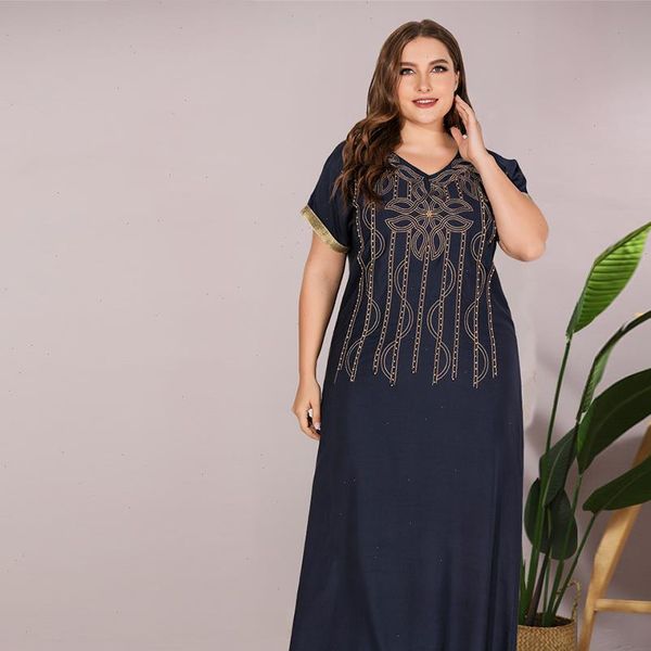 summer 2021 women maxi dress vintage ethnic casual plus size embroidered beaded navy loose short sleeve female clothes, Black;gray
summer 2021 women maxi dress vintage ethnic casual plus size embroidered beaded navy loose short sleeve female clothes, Black;gray
