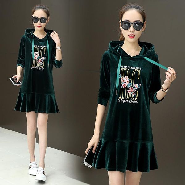 women's trench coats spring and autumn fashion gold velvet hooded sweater medium long section pattern self-cultivation korean fish tail, Tan;black
women's trench coats spring and autumn fashion gold velvet hooded sweater medium long section pattern self-cultivation korean fish tail, Tan;black