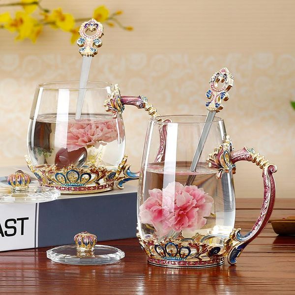 cups & saucers enamel water cup european crystal glass flower tea with lid spoon gift box package mug milk household set
cups & saucers enamel water cup european crystal glass flower tea with lid spoon gift box package mug milk household set