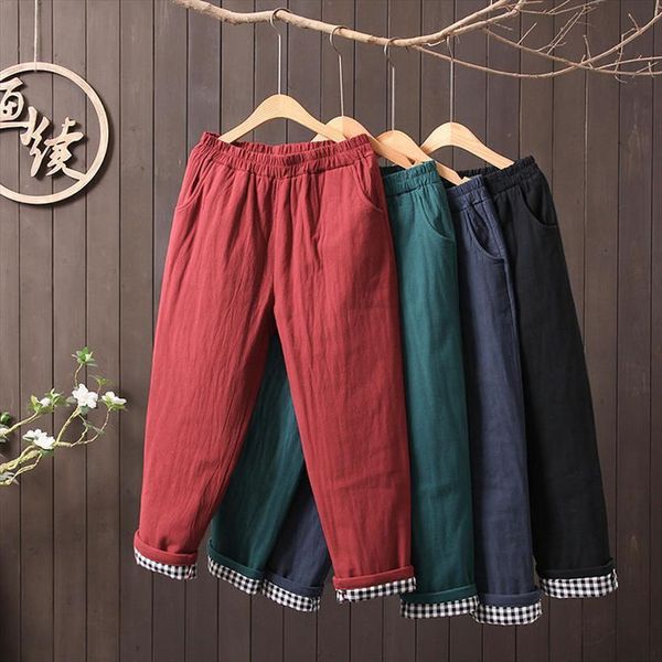 arrival autumn winter loose casual women capris thicken cotton linen elastic waist vintage harem female trousers s378, Black;white
arrival autumn winter loose casual women capris thicken cotton linen elastic waist vintage harem female trousers s378, Black;white