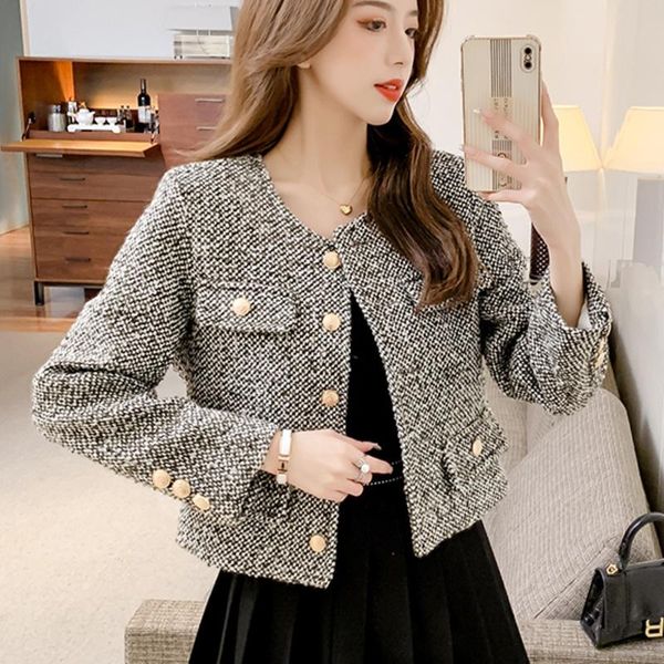 Women's Jackets Small Fragrance Tweed Jacket, French Retro Wool Tights, Autumn And Winter High-quality Jacket, Black;brown
Women's Jackets Small Fragrance Tweed Jacket, French Retro Wool Tights, Autumn And Winter High-quality Jacket, Black;brown