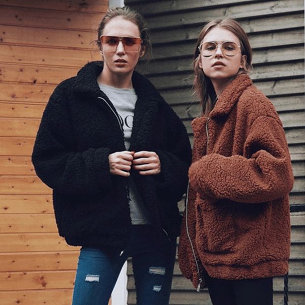 2021 new women's jacket winter fashion lapel shaggy oversized zip up thicken warm plus jackets with pockets plush coat 6r34, Black;brown
2021 new women's jacket winter fashion lapel shaggy oversized zip up thicken warm plus jackets with pockets plush coat 6r34, Black;brown