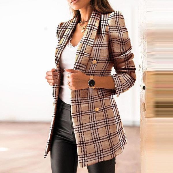 women's suits & blazers casual plaid coat office lady suit collar blazer jacket women elagant chic slim double-breasted spring coats 20, White;black
women's suits & blazers casual plaid coat office lady suit collar blazer jacket women elagant chic slim double-breasted spring coats 20, White;black