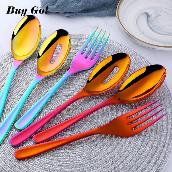 dinnerware sets 3 pcs big size tableware serving spoons & fork salad iridescent rainbow 8 colors 18/10 stainless steel kitchen colander spoo
dinnerware sets 3 pcs big size tableware serving spoons & fork salad iridescent rainbow 8 colors 18/10 stainless steel kitchen colander spoo