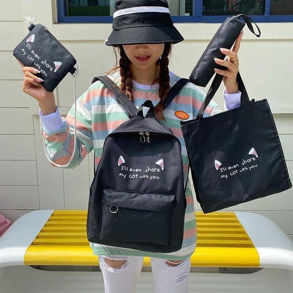 school bags book bag korean version ins canvas high students' large capacity four piece backpack women's college style
school bags book bag korean version ins canvas high students' large capacity four piece backpack women's college style