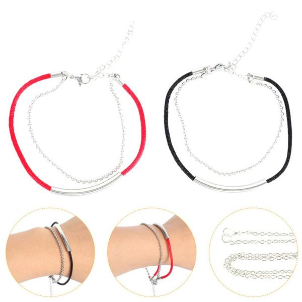 charm bracelets 2pcs stylish bracelet adjustable hand chain decorative wrist ornament po prop, Golden;silver
charm bracelets 2pcs stylish bracelet adjustable hand chain decorative wrist ornament po prop, Golden;silver