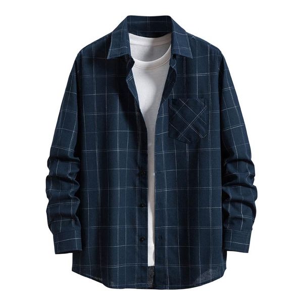men's casual shirts men plaid shirt lapel collar button vintage with pocket retro streetwear long sleeve autumn coat, White;black
men's casual shirts men plaid shirt lapel collar button vintage with pocket retro streetwear long sleeve autumn coat, White;black