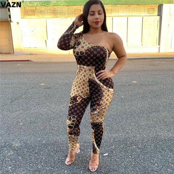 women's jumpsuits & rompers vazn punk style fashion one shoulder print bandage women jumpsuit long sleeve pant club, Black;white
women's jumpsuits & rompers vazn punk style fashion one shoulder print bandage women jumpsuit long sleeve pant club, Black;white
