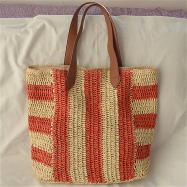 rattan capacity designer wicker paper rope straw woven color stripe large hand fashion shoulder women's bag, Black;red
rattan capacity designer wicker paper rope straw woven color stripe large hand fashion shoulder women's bag, Black;red