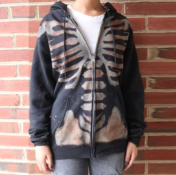 women's hoodies & sweatshirts streetwear fashion hooded jacket female drawstring smooth zipper pocket decoration skull print adjustable, Black
women's hoodies & sweatshirts streetwear fashion hooded jacket female drawstring smooth zipper pocket decoration skull print adjustable, Black