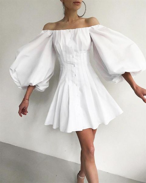 casual dresses 2021 autumn arrivals solid slash neck full lantern sleeves mini dress off the shoulder with single-breasted, Black;gray
casual dresses 2021 autumn arrivals solid slash neck full lantern sleeves mini dress off the shoulder with single-breasted, Black;gray