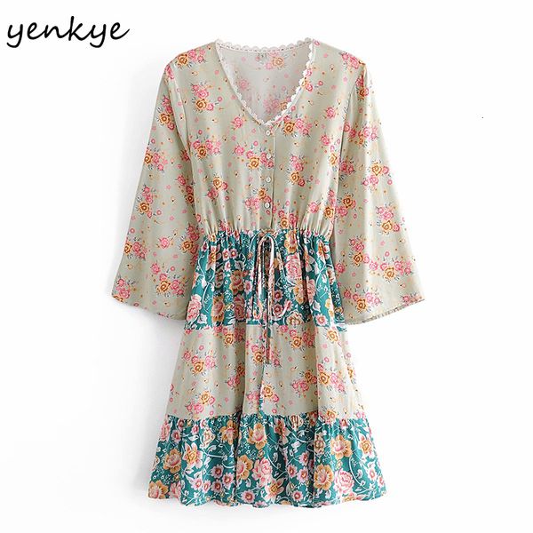 2021 new vintage hit color floral print summer women v neck drawstring waist a-line casual holiday boho vestido fkgh, Black;gray
2021 new vintage hit color floral print summer women v neck drawstring waist a-line casual holiday boho vestido fkgh, Black;gray