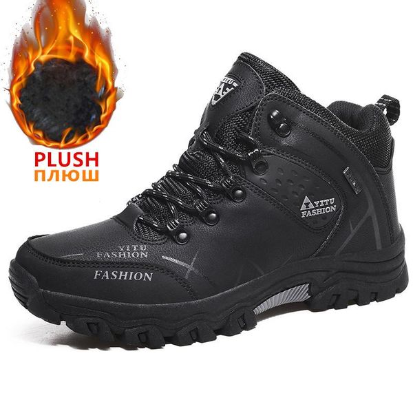 dress shoes brand men winter snow boots waterproof leather sneakers super warm men's outdoor male hiking work size 39-47, Black
dress shoes brand men winter snow boots waterproof leather sneakers super warm men's outdoor male hiking work size 39-47, Black