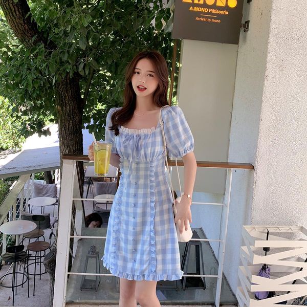 elegant plaid dress women french style ruffle chiffon mini dress casual korean kawaii sweet chic dress women summer clothes 2020, White;black
elegant plaid dress women french style ruffle chiffon mini dress casual korean kawaii sweet chic dress women summer clothes 2020, White;black