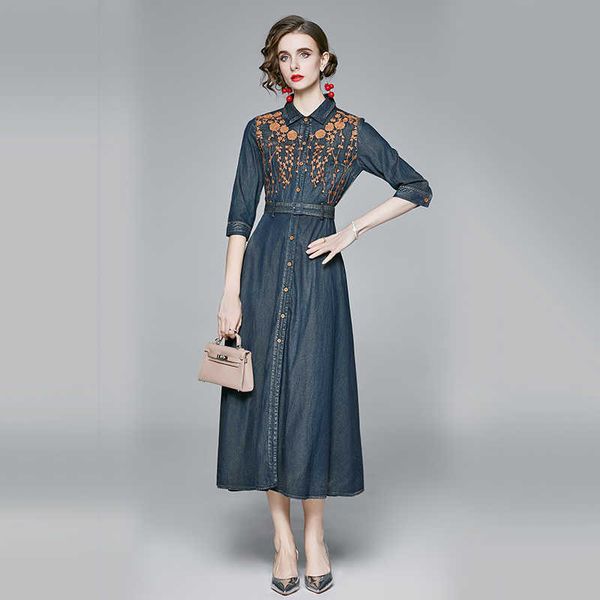 women jeans dress vintage embroidery turn down half sleeve denim dresses plus size 210531, Black;gray
women jeans dress vintage embroidery turn down half sleeve denim dresses plus size 210531, Black;gray