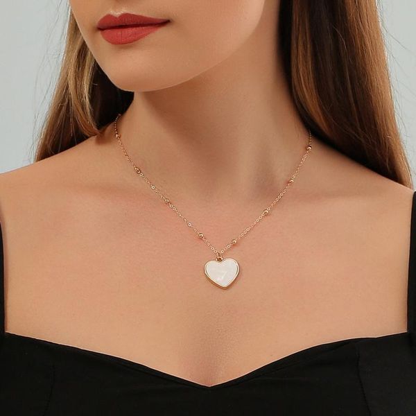 pendant necklaces fashion white heart-shaped necklace elegant women's wedding clavicle chain jewelry romantic valentine's gifts, Silver
pendant necklaces fashion white heart-shaped necklace elegant women's wedding clavicle chain jewelry romantic valentine's gifts, Silver