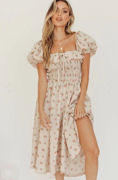 2021 new shirred bust vintage puff sleeve midi dresses for women cotton floral print summer dress bohemian vestidos 2gki, White
2021 new shirred bust vintage puff sleeve midi dresses for women cotton floral print summer dress bohemian vestidos 2gki, White