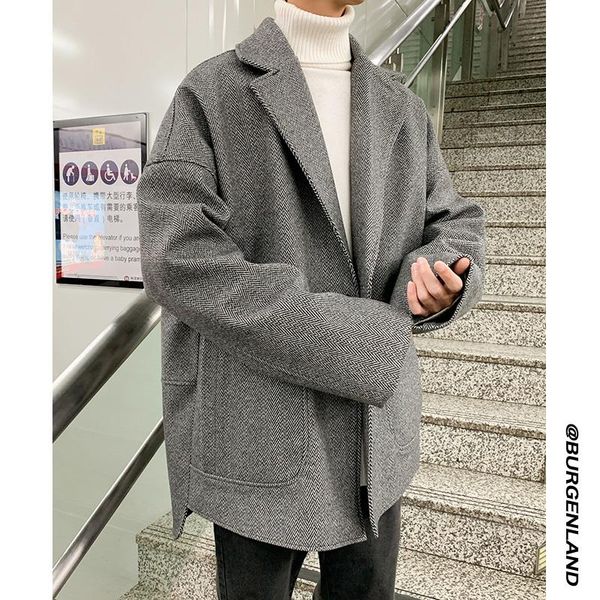 men's wool & blends short gray coat men winter autumn loose warm solid color brown cashmere manteaux homme jacket df50wb, Black
men's wool & blends short gray coat men winter autumn loose warm solid color brown cashmere manteaux homme jacket df50wb, Black