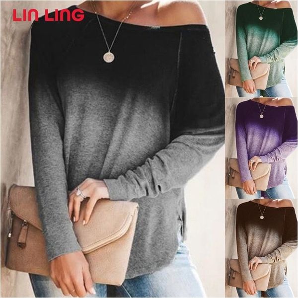 autumn gradient t shirt women spring long sleeve o-neck strapless vintage shirts loose plus size tee oversized t-shirt 210315, White
autumn gradient t shirt women spring long sleeve o-neck strapless vintage shirts loose plus size tee oversized t-shirt 210315, White