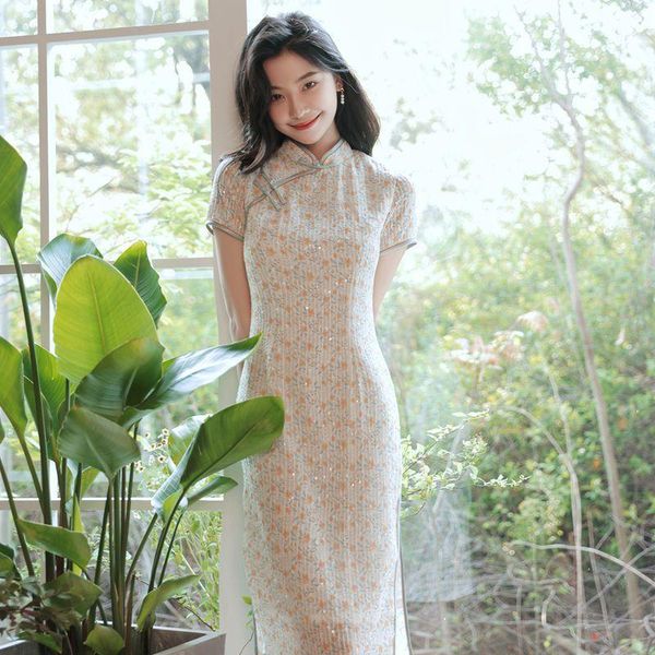 ethnic clothing vestidos improved floral printed qipao summer women vintage button chinese dress classic cheongsam chiffon elegant gown, Red
ethnic clothing vestidos improved floral printed qipao summer women vintage button chinese dress classic cheongsam chiffon elegant gown, Red