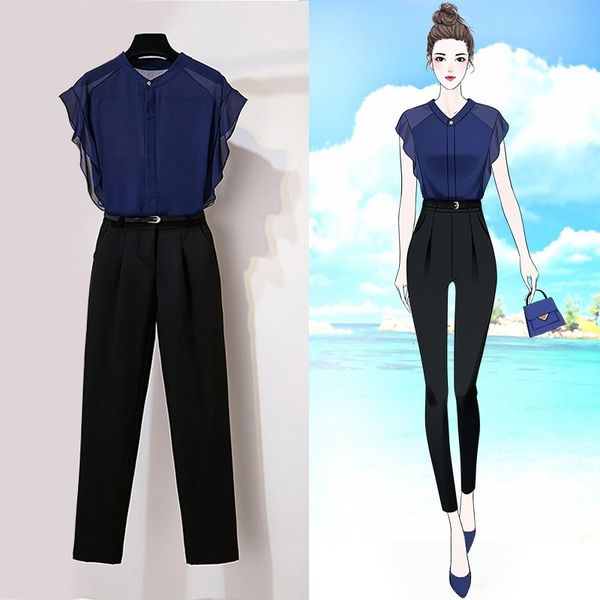 2021 new women's two-piece silk chiffon summer wear, light mature, slim, temperament, suburban fashion, vitality pants, series bnf9, Gray
2021 new women's two-piece silk chiffon summer wear, light mature, slim, temperament, suburban fashion, vitality pants, series bnf9, Gray