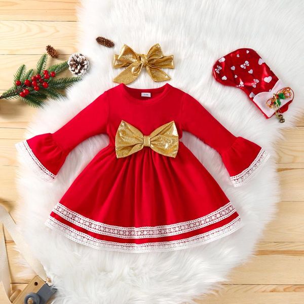 girl's dresses toddler baby girls christmas lace sequins bowknot flared sleeves birthday party gown dress girl clothes 0-3 years, Red;yellow
girl's dresses toddler baby girls christmas lace sequins bowknot flared sleeves birthday party gown dress girl clothes 0-3 years, Red;yellow