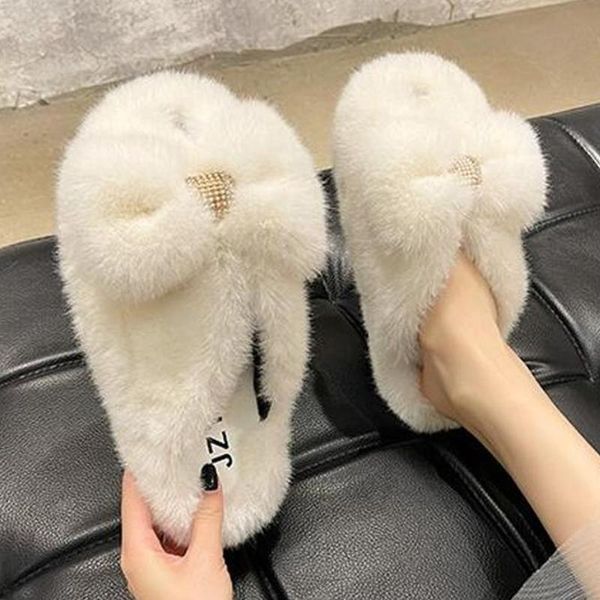 slippers women fur home slides ladies flip flops rhinestone bowknot candy color thick-soled furry women's indoor winter shoes, Black
slippers women fur home slides ladies flip flops rhinestone bowknot candy color thick-soled furry women's indoor winter shoes, Black