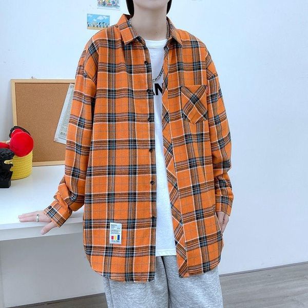 men's casual shirts 2021 autumn arrivals plaid shirt long-sleeved trend korean style loose handsome gray streetwear recommend, White;black
men's casual shirts 2021 autumn arrivals plaid shirt long-sleeved trend korean style loose handsome gray streetwear recommend, White;black
