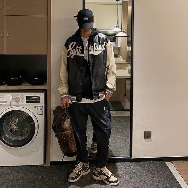 men's jackets korean trend ins loose clothes retro high street version leather casual sports male, Black;brown
men's jackets korean trend ins loose clothes retro high street version leather casual sports male, Black;brown