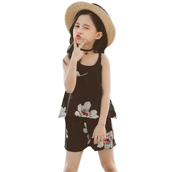 teenage clothes floral strap vest + shorts 2 pcs girls sleeveless suit for casual summer 210528, White
teenage clothes floral strap vest + shorts 2 pcs girls sleeveless suit for casual summer 210528, White