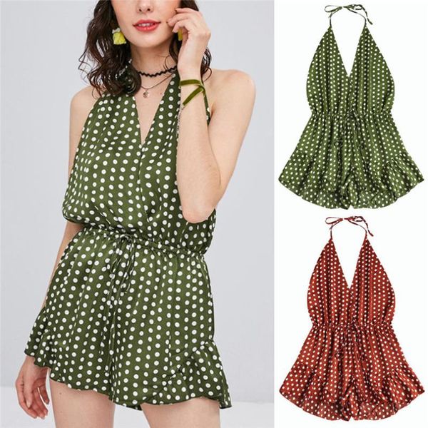 women's jumpsuits & rompers fashion women summer 2021 wave point halter sleeveless green red vintage style short jumpsuit playsuit 3y02, Black;white
women's jumpsuits & rompers fashion women summer 2021 wave point halter sleeveless green red vintage style short jumpsuit playsuit 3y02, Black;white