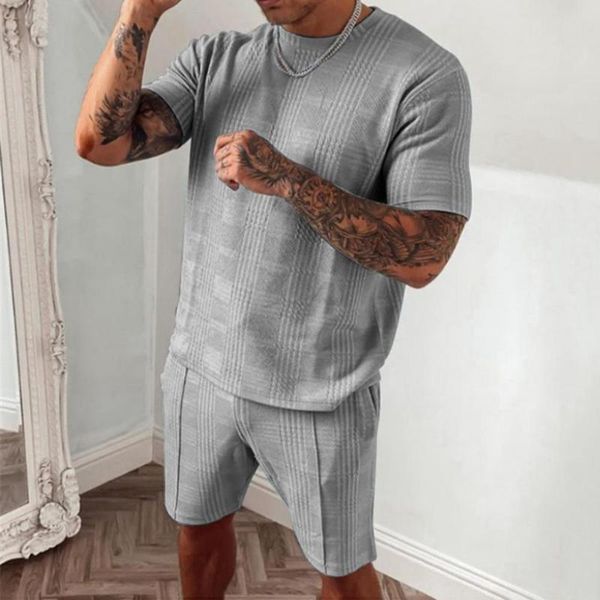 men's tracksuits 2021 summer comfortable sportswear solid color short-sleeved shorts 2-piece set fashion trend t-shirt + suit, Gray
men's tracksuits 2021 summer comfortable sportswear solid color short-sleeved shorts 2-piece set fashion trend t-shirt + suit, Gray
