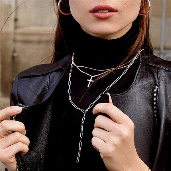 pendant necklaces stainless steel layered cross necklace multilayer christian thick chain for girls jewelry gifts, Silver
pendant necklaces stainless steel layered cross necklace multilayer christian thick chain for girls jewelry gifts, Silver