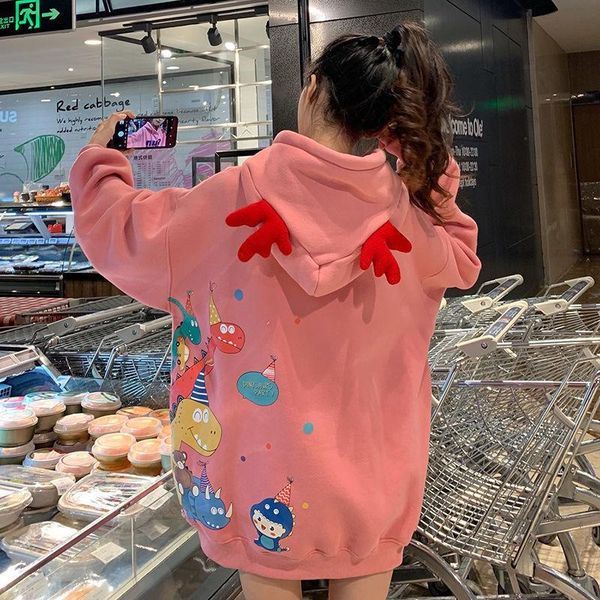 women's hoodies & sweatshirts cute cartoon printed hooded sweatshirt autumn and winter velvet padded loose bf lazy hoodie, Black
women's hoodies & sweatshirts cute cartoon printed hooded sweatshirt autumn and winter velvet padded loose bf lazy hoodie, Black