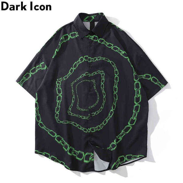 chain street fashion men's shirts summer short sleeved oversize shirts men male 210603, White;black
chain street fashion men's shirts summer short sleeved oversize shirts men male 210603, White;black