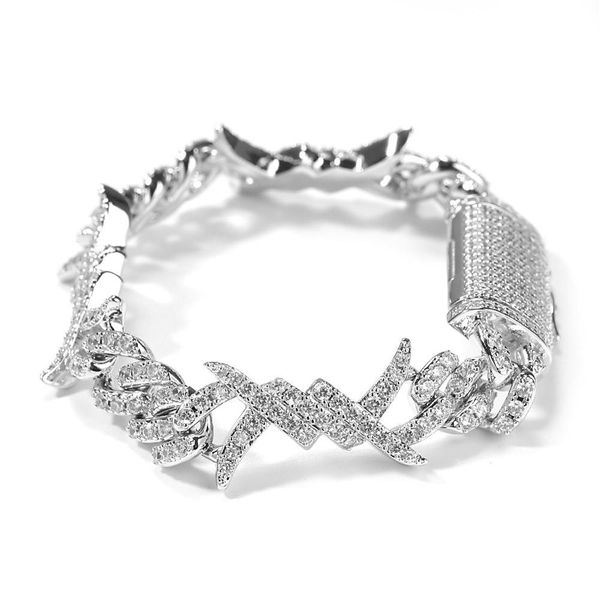 bling iced out barbed wire bracelet 2 colors micro pave cubic zirconia miami cuban bracelet fashion hip hop jewelry, Black
bling iced out barbed wire bracelet 2 colors micro pave cubic zirconia miami cuban bracelet fashion hip hop jewelry, Black