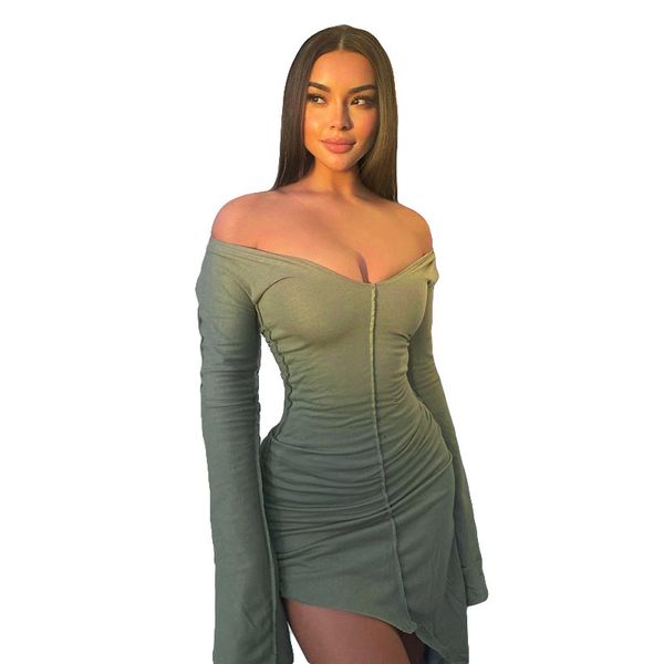 2021 new solid color round neck low cut flare sleeve pleated irregularity es for women elegance sweet style winter vestido 2h7s, Black;gray
2021 new solid color round neck low cut flare sleeve pleated irregularity es for women elegance sweet style winter vestido 2h7s, Black;gray