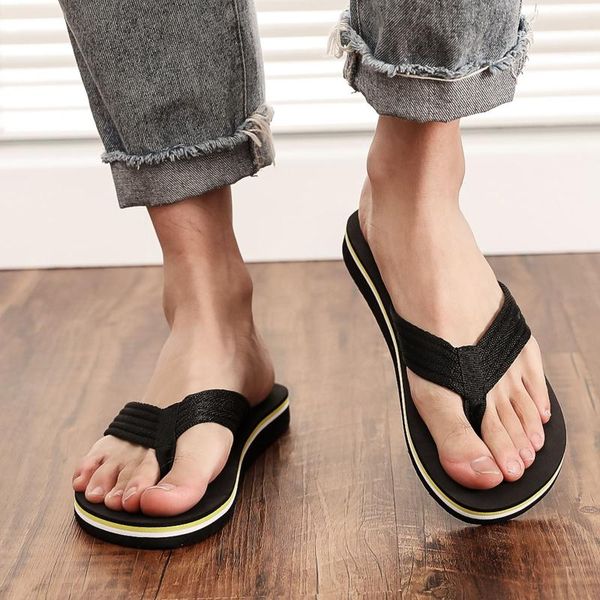 slippers men's summer beach flip flops, pure color breathable casual home slippers, outdoor versatile comfortable simple, Black
slippers men's summer beach flip flops, pure color breathable casual home slippers, outdoor versatile comfortable simple, Black