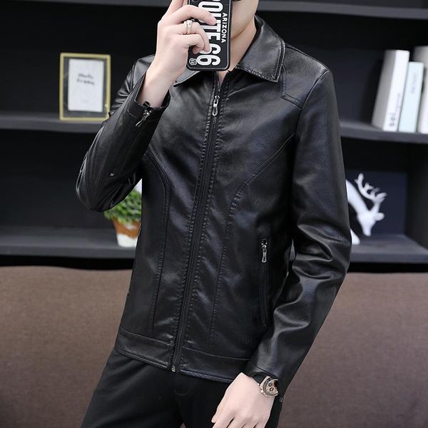 men's fur & faux winter fleece casual leather outerwear jacket slim man' short handsome autumn men, Black
men's fur & faux winter fleece casual leather outerwear jacket slim man' short handsome autumn men, Black