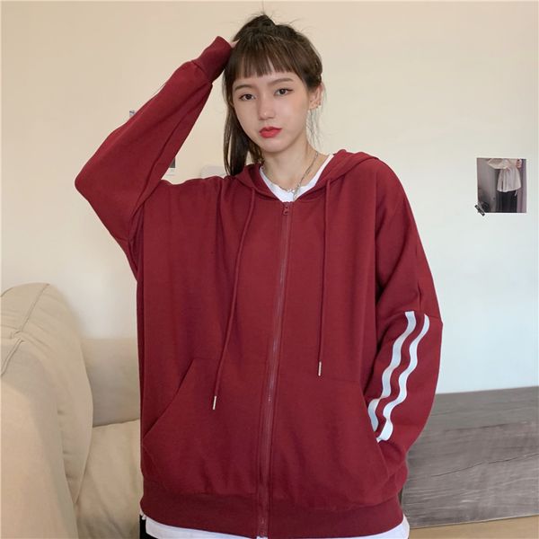 2021 new autumn loose hooded zipper drop shoulder sleeves personality simple fashion sweatshirt women w7av, Black
2021 new autumn loose hooded zipper drop shoulder sleeves personality simple fashion sweatshirt women w7av, Black