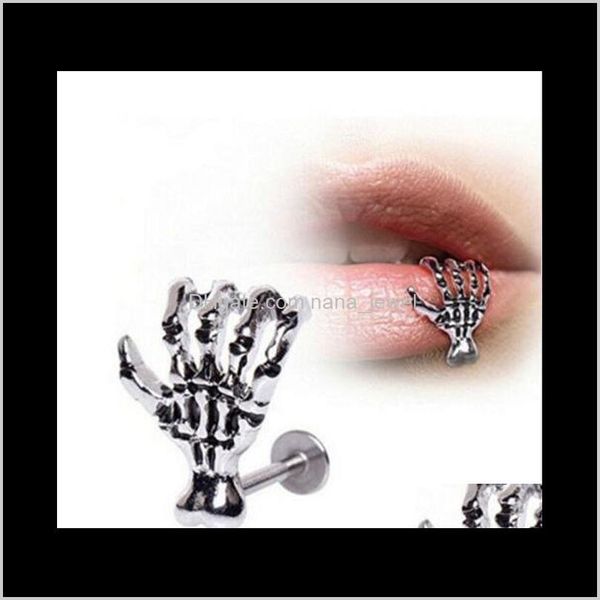 1 piece punk steel skull devil hand lip ring piercing jewelry skeleton labret for women men hand stud earring body jewelry lots wpivh ev024, Black
1 piece punk steel skull devil hand lip ring piercing jewelry skeleton labret for women men hand stud earring body jewelry lots wpivh ev024, Black