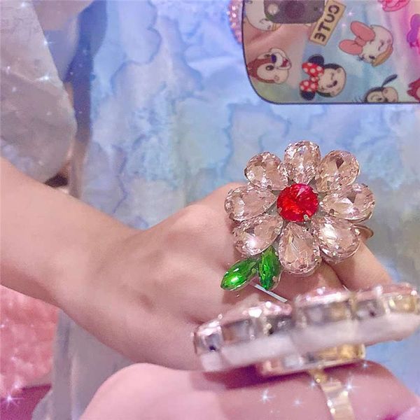 hbp fashion french large colored crystal plum blossom flower, middle and index finger ring, female, Silver
hbp fashion french large colored crystal plum blossom flower, middle and index finger ring, female, Silver