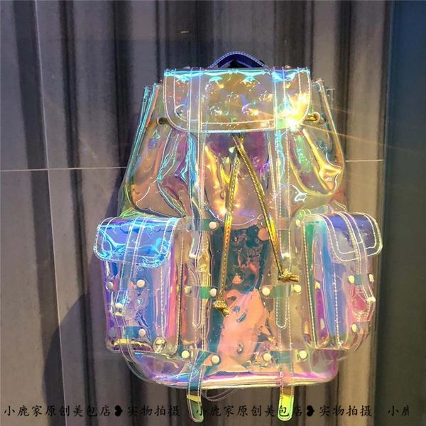 2021 summer beach rainbow travel backpack transparent luxury symphony laser large backpack
2021 summer beach rainbow travel backpack transparent luxury symphony laser large backpack