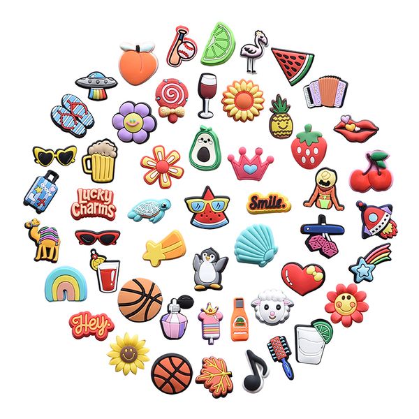 100pcs/set cute cartoon pvc charms shoe buckles action figure fit bracelets croc jibz accessories wristband girls kids gift, White;pink
100pcs/set cute cartoon pvc charms shoe buckles action figure fit bracelets croc jibz accessories wristband girls kids gift, White;pink