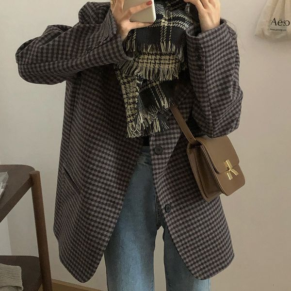 ol elegant vintage quilted thick plaid woolen blazer jacket 2021 new autumn winter notched women blazers loose suit coat zpo0, White;black
ol elegant vintage quilted thick plaid woolen blazer jacket 2021 new autumn winter notched women blazers loose suit coat zpo0, White;black